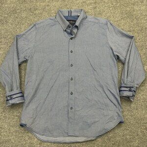 Robert Graham Shirt Men’s XL Long Sleeve Contrast Cuffs Button Down Blue